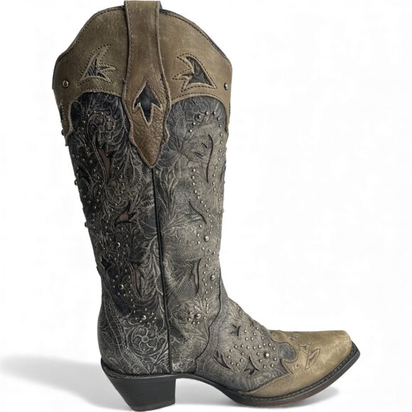Corral Leather Studded Western Cowgirl Cowboy Snip Toe Boots Women's 9 M - Picture 7 of 15